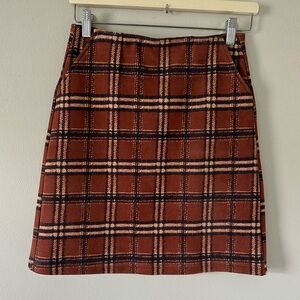 Potter's Pot Brown and Orange Mini A-Line Skirt